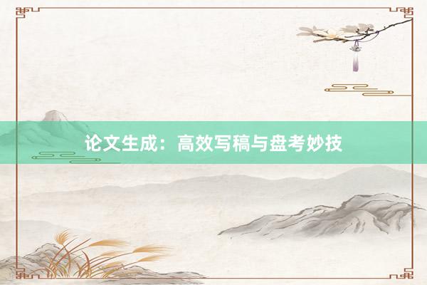 论文生成：高效写稿与盘考妙技